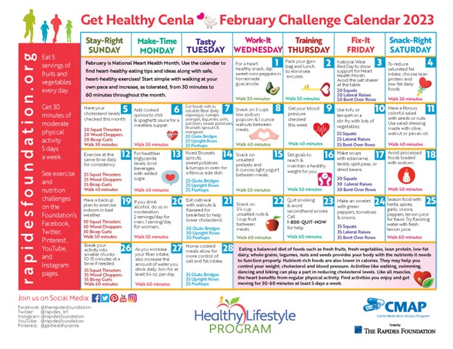 February Calendar Offers Heart Healthy Tips