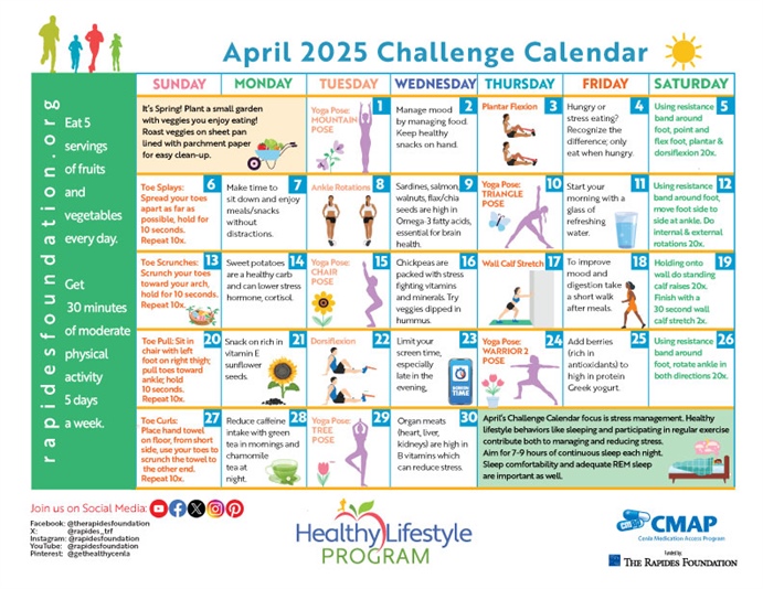 Want To Reduce Stress? Check Out The April Challenge Calendar!