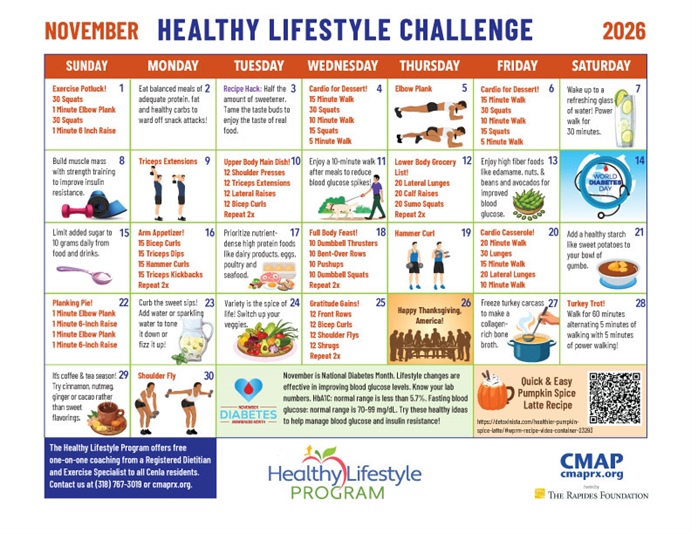 November Challenge Calendar Provides Daily Nutrition, Fitness Tips